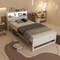 Wooden Twin Bed with Storage Headboard Charging Station LED Light and Under-bed Storage